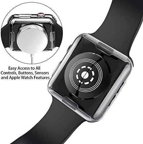 [2 חבילה] מארז Poowear עבור Apple Watch Series 5 / Series 4 Protector 40 ממ - מסביב מקרה מגן HD Clear Clear -ultra -Duy עבור Iwatch Series